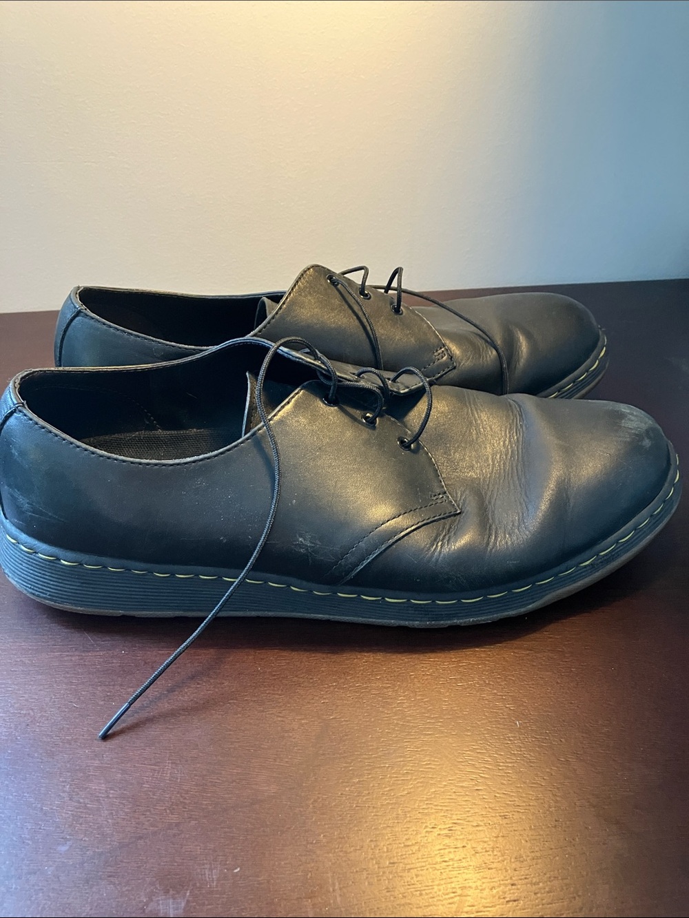 Dr Marten’s Men's Black Leather Lace-Up Casual Shoes size 14 good condition